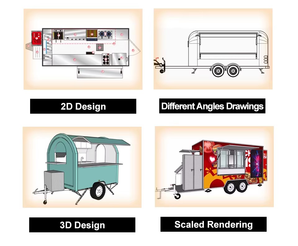 2025 Newest Stainless Steel Food Van with Multi-functional Kitchen