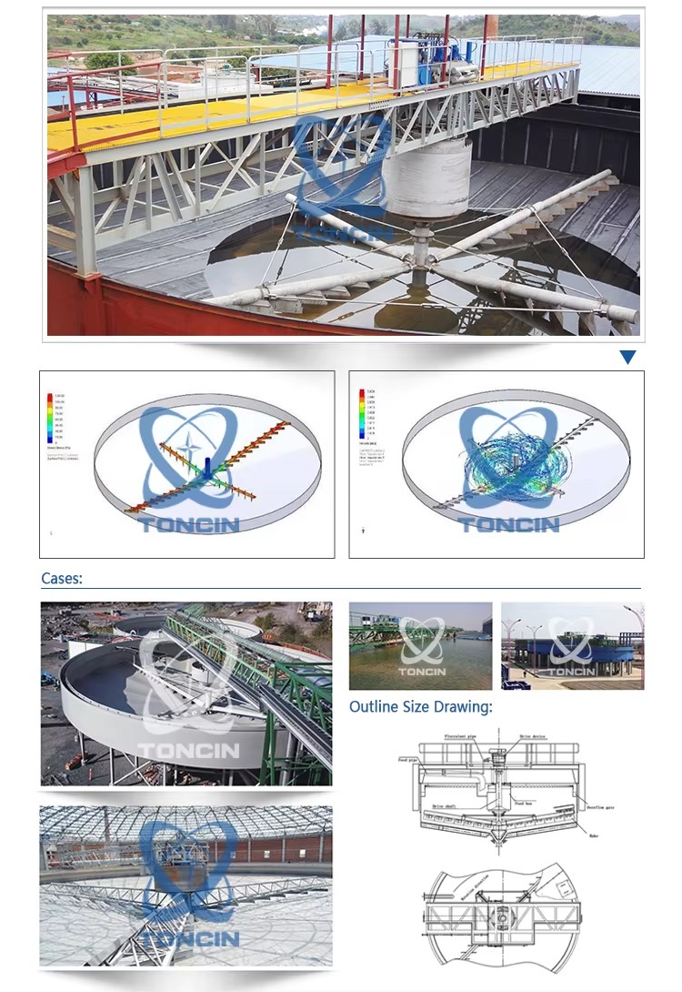 Mineral Concentrator Ore Sedimentation Mining Thickener Price