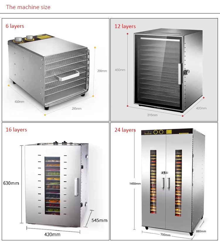 Commercial Fruit Dryer Dehydrator Meat Fish Drying Oven Equipment Ginger Dehydrator Machine Food Dehydrator Machine