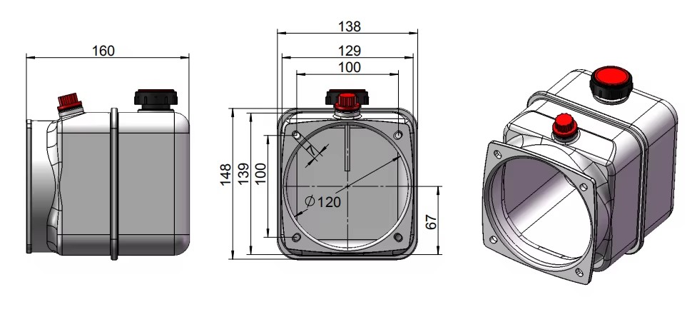 Factory 5L Hydraulic Oil Tank for Dump Truck