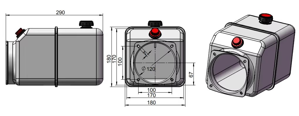 Factory 5L Hydraulic Oil Tank for Dump Truck