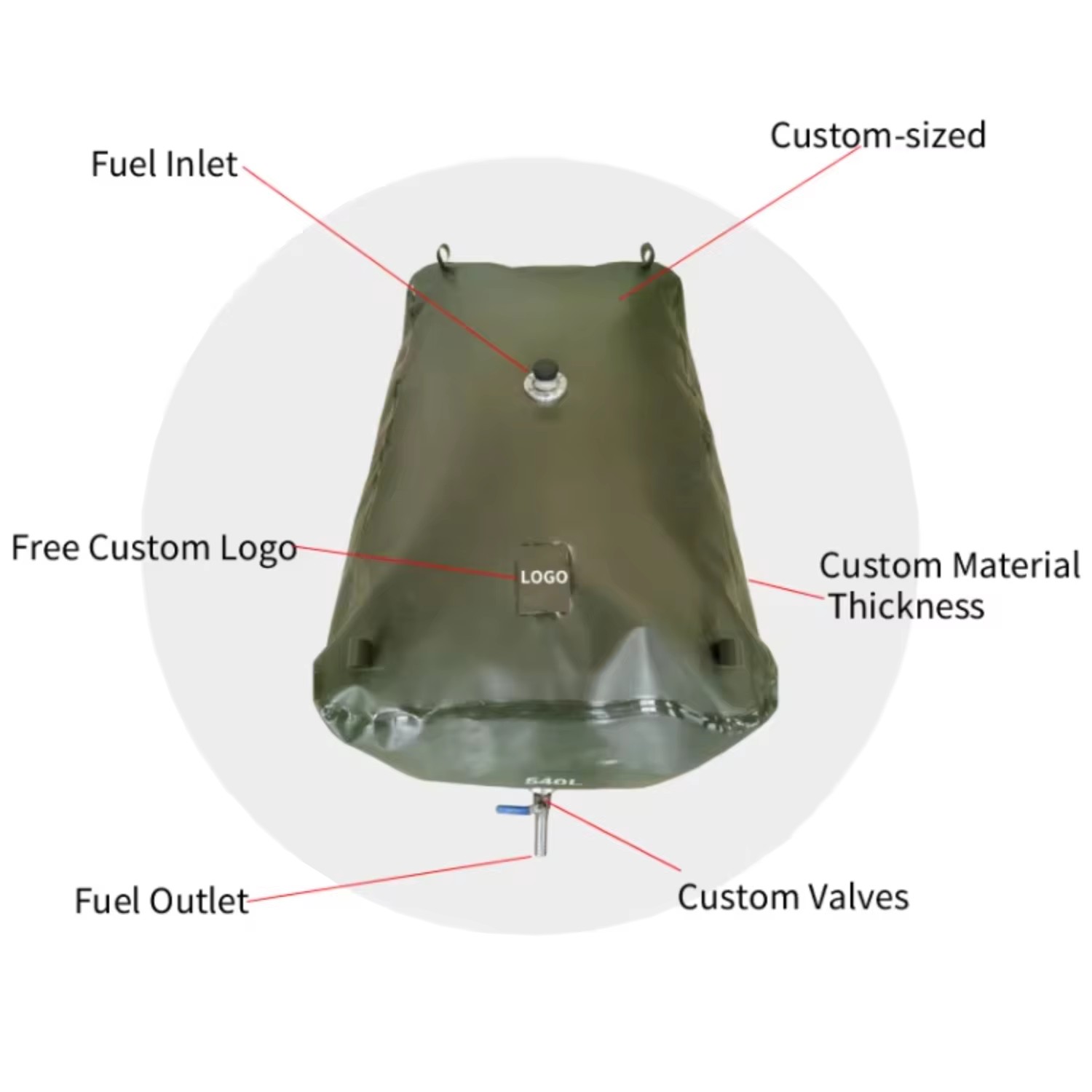 Customized Fuel Oil Bladder Tank with Foldable TPU Material for Large Capacity Storage