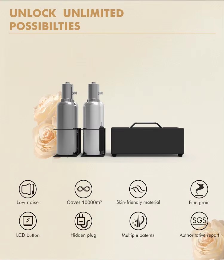 Electric Metal Aromatherapy Machine Large Area Central Fresh Air Conditioner Fragrance Diffuser for Us Plug