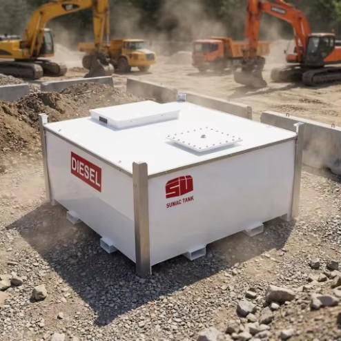 Skid Mounted Steel Fuel Tank Bunded Diesel Storage Tank With Pump for Construction Mining Agriculture Industrial Supply