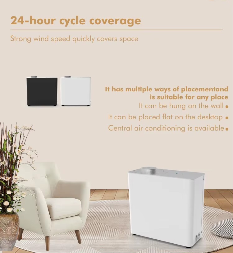 TS2500 Wall - Mounted Electric Aroma Diffuser with Bluetooth/WiFi - Controlled Fragrance System for Commercial Home and Hotel