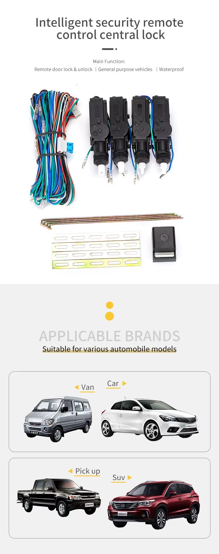 Factory Direct Wholesale Universal DC 12V Car Central Locking System Auto Electric Door Central Lock Actuator Ocking Motor