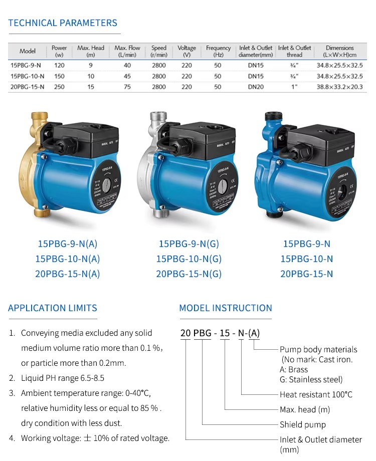Electronic 1inch Small Central Mini Floor Heating Water Booster Circulating Pump for Shower