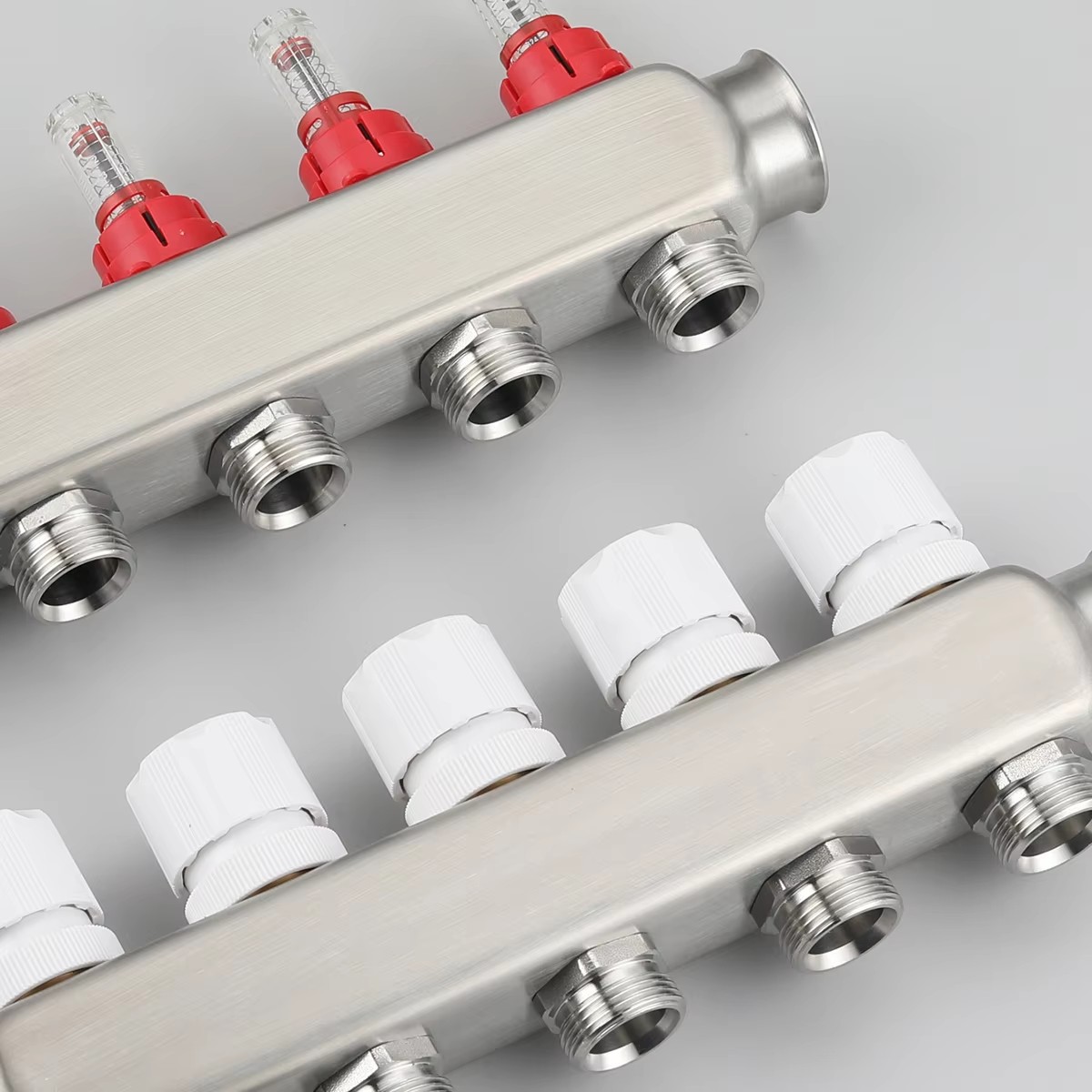 Stainless Steel Radiant Heat Manifold Set Precision Flow Control Collector Central Underfloor Heating Heating 0212