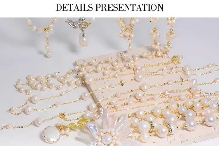 Baroque Pearl Flower Necklace in the Ladies Jewelry Collection Pearl Necklaces Pure Freshwater Pearl Necklaces