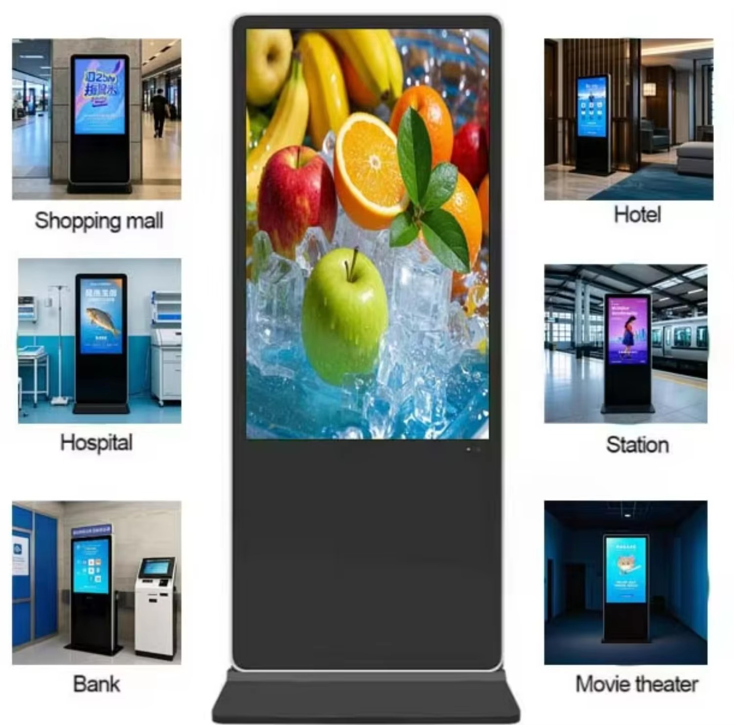 Windows Android 43-Inch Touch Screen Advertising Player LCD Kiosk Floor Stand Digital Signage for Retail Store/Shopping
