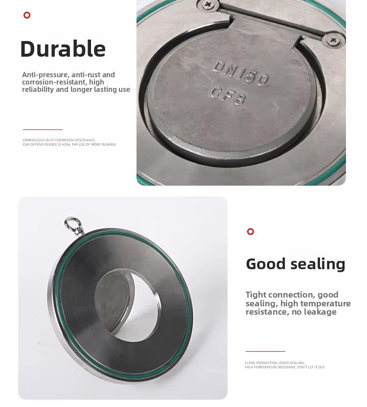 Stainless Steel 304/316L H74X-16 DN150 Wafer-Type Soft-Sealed Thin Check Valve for Water Wholesale