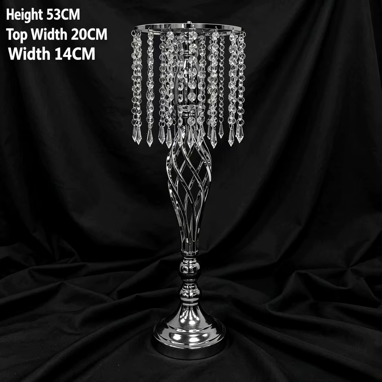 Crystal Metal Flower Vase Stand Wedding Chandelier Centerpiece Table Decoration Reception Event Supplies
