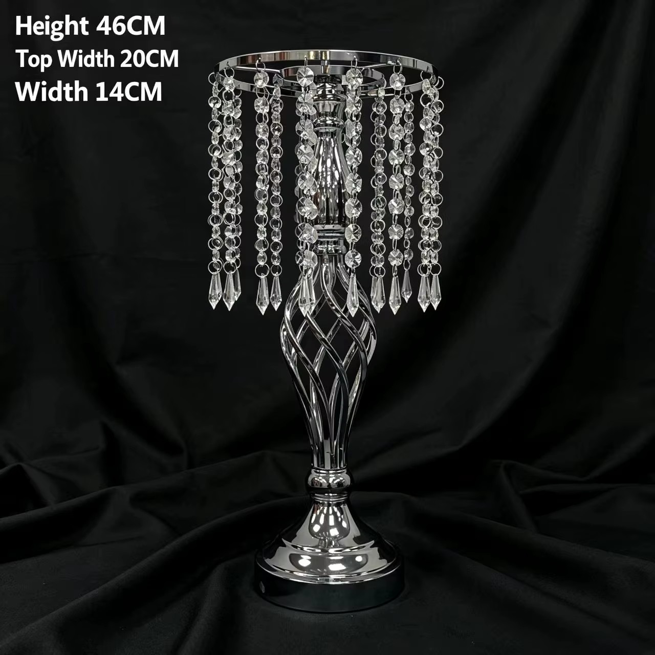 Crystal Metal Flower Vase Stand Wedding Chandelier Centerpiece Table Decoration Reception Event Supplies