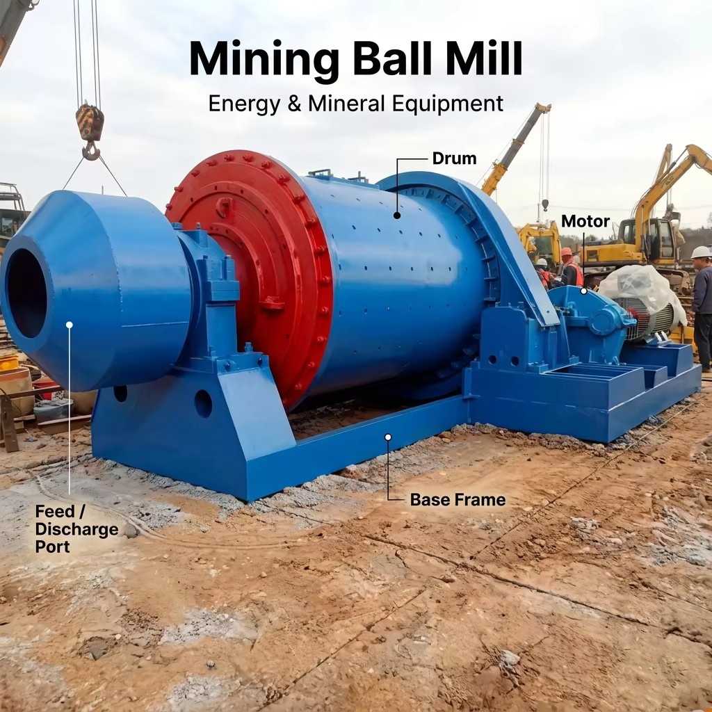Mining Grinding Ball Mill with Engine and Motor for Ore Processing and Rock Chrome Gold Copper Lead Mineral Separation