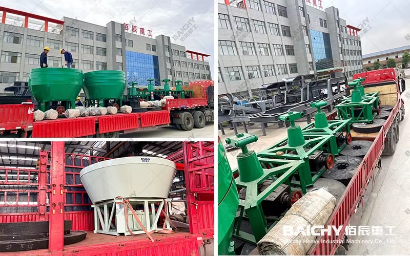 High Quality Gold Ore Mining Wet Pan Mill for Sale, Beneficiation Machinery