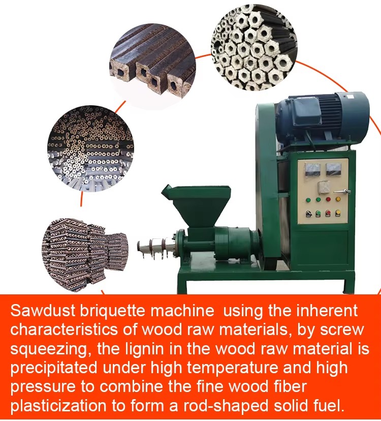 Sawdust Briquette Compression Machine 300kg/h Small Wood Sawdust Charcoal Briquette Making Machine