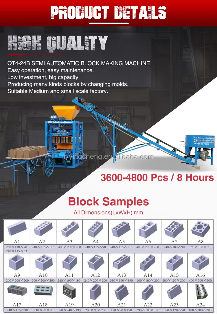 Medium Semi QT4-24B Briquette Machine for Sale With Good Price