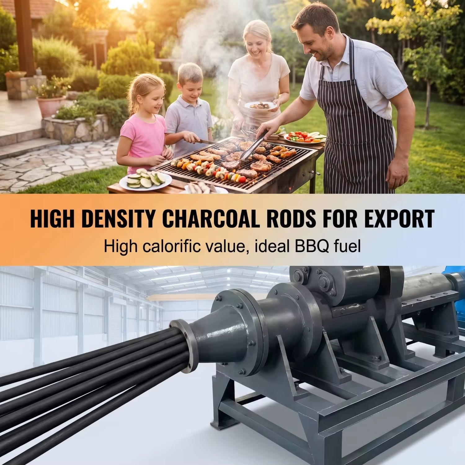 Biomass Charcoal Briquette Machine Coal Dust Extruder for BBQ and Industrial Fuel Making
