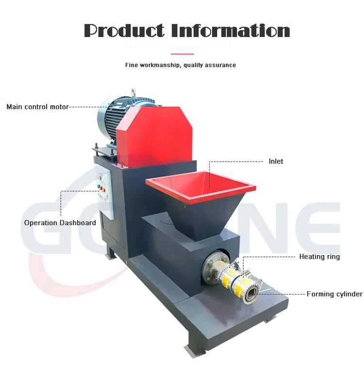 Sawdust Charcoal Briquette Biomass Machine Small Bbq Charcoal Rod Extruder