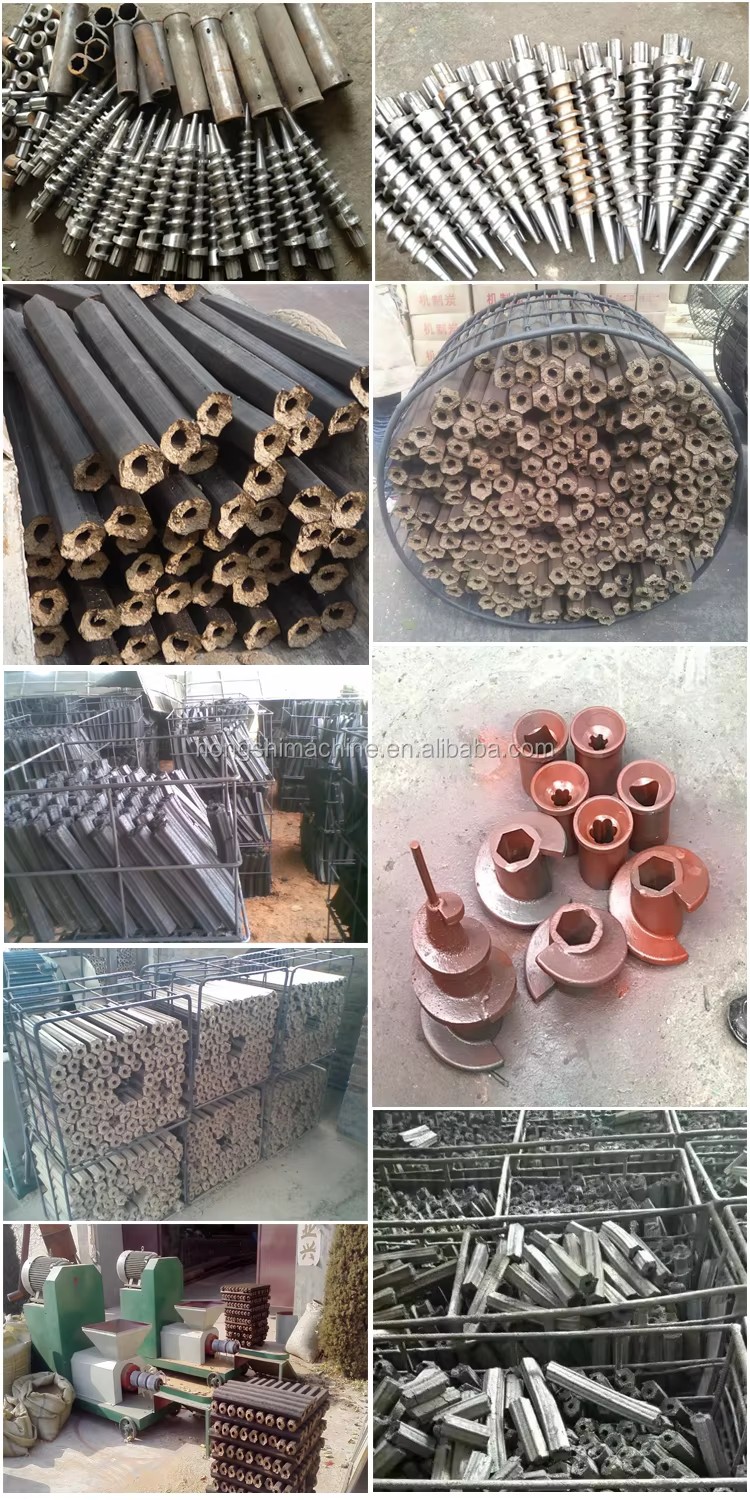 Biomass Waste Recycling Sawdust and Rice Husk Charcoal Briquette Extruding Making Machine