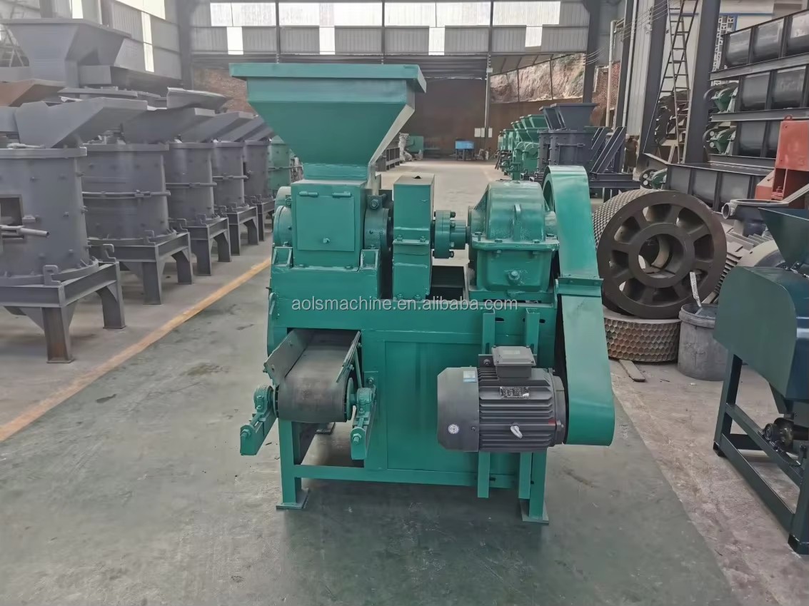 Low Power Cost Double Twinroller Pillow Oval Egg Shape Charcoal Coal Briquette Machine Carbon Ball Press Machine Price