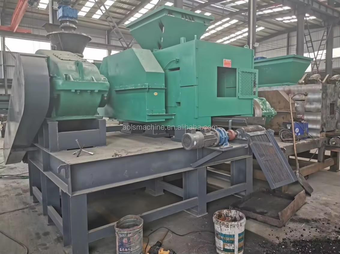 Low Power Cost Double Twinroller Pillow Oval Egg Shape Charcoal Coal Briquette Machine Carbon Ball Press Machine Price