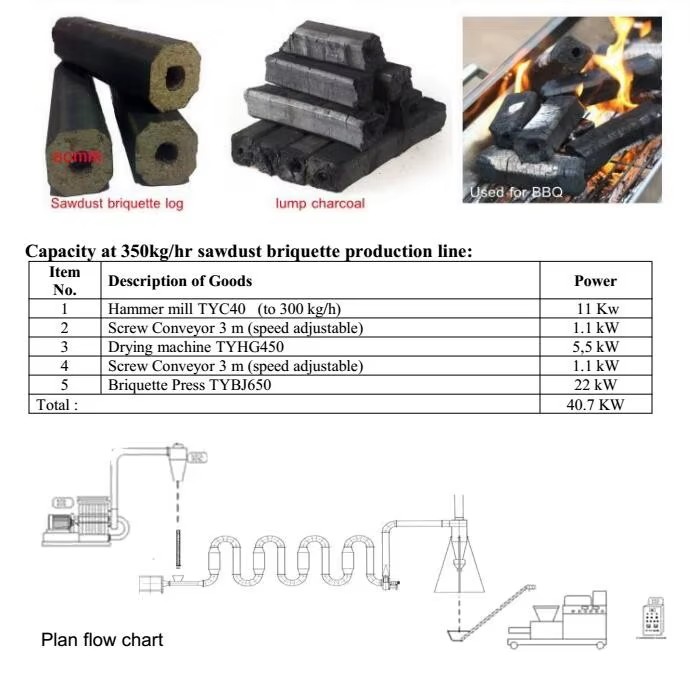 Biomass Charcoal Briquettes Machine Sawdust Rice Husk Briquette Maker BBQ Briquette Making Machine with Final 50-70mm