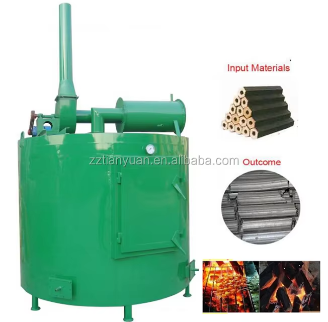 Biomass Charcoal Briquettes Machine Sawdust Rice Husk Briquette Maker BBQ Briquette Making Machine with Final 50-70mm