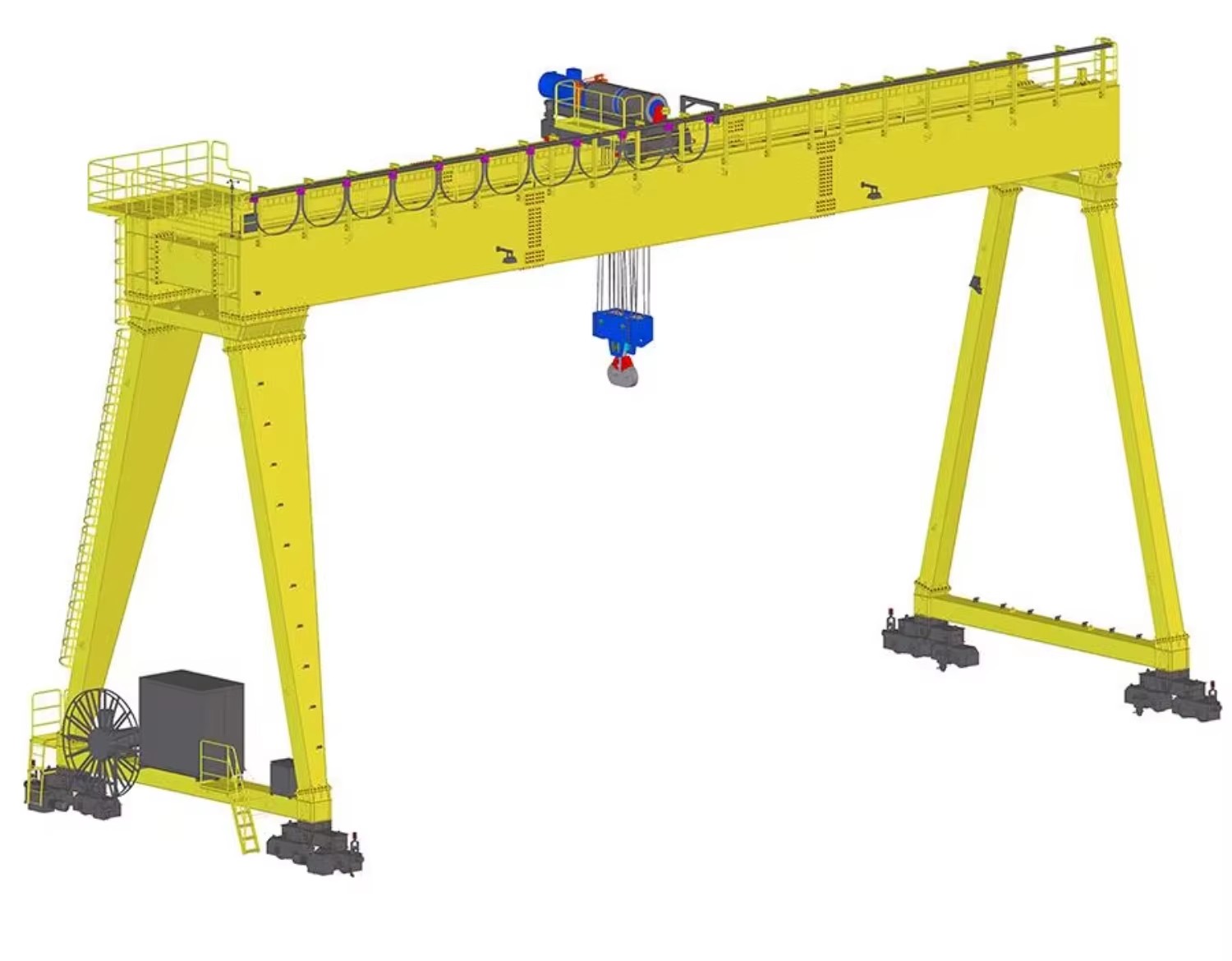 Premium Quality Electric Wire Rope Hoist 32Ton MG Double Girder Gantry Crane for Steel Mill
