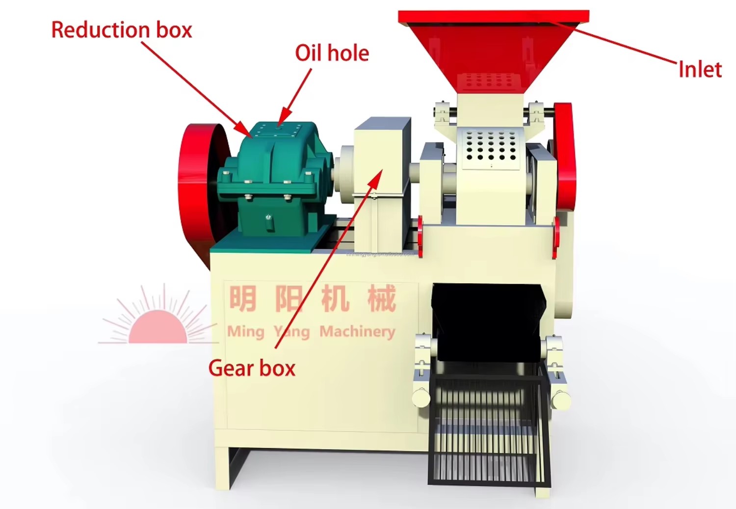 High Pressure Automatic Charcoal Briquetting Machine BBQ Coal Briquette Press Machine for Carbon Powder with Engine and Roller