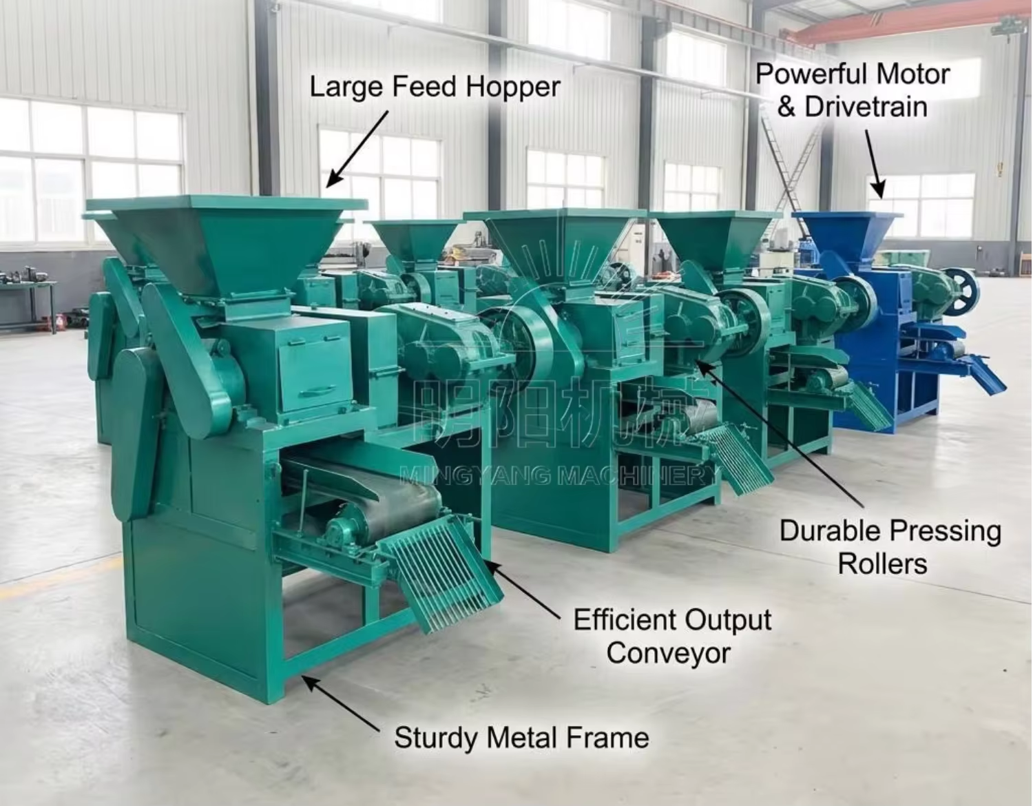 High Pressure Automatic Charcoal Briquetting Machine BBQ Coal Briquette Press Machine for Carbon Powder with Engine and Roller