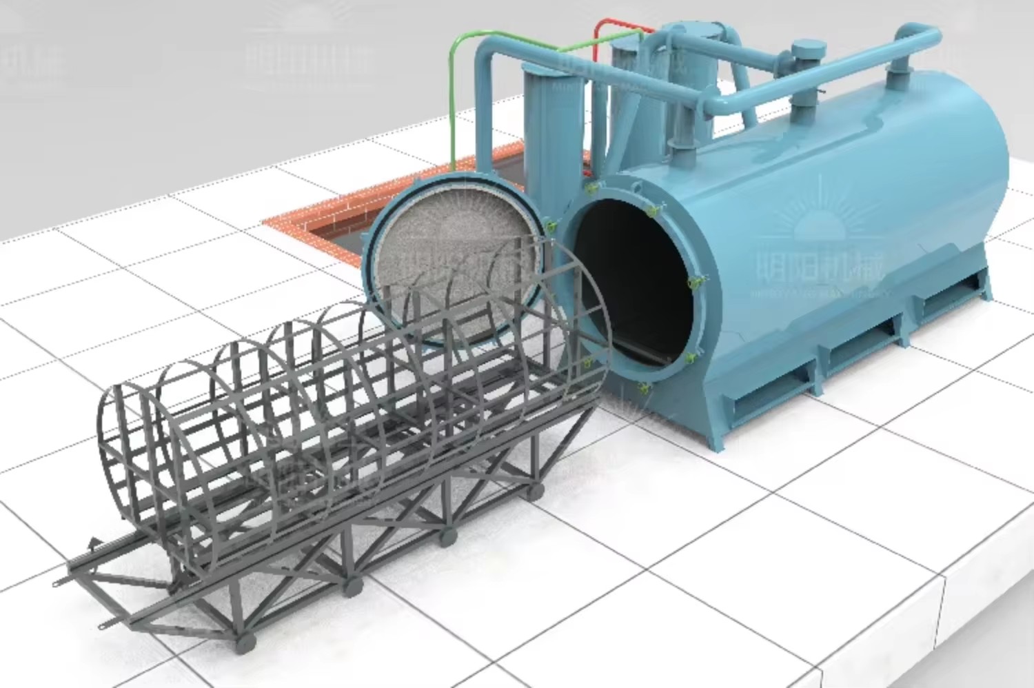 Automatic Environmental Horizontal Wood Coal Briquette Carbonization Furnace Biomass Stick Biochar Stove Charcoal Making Machine