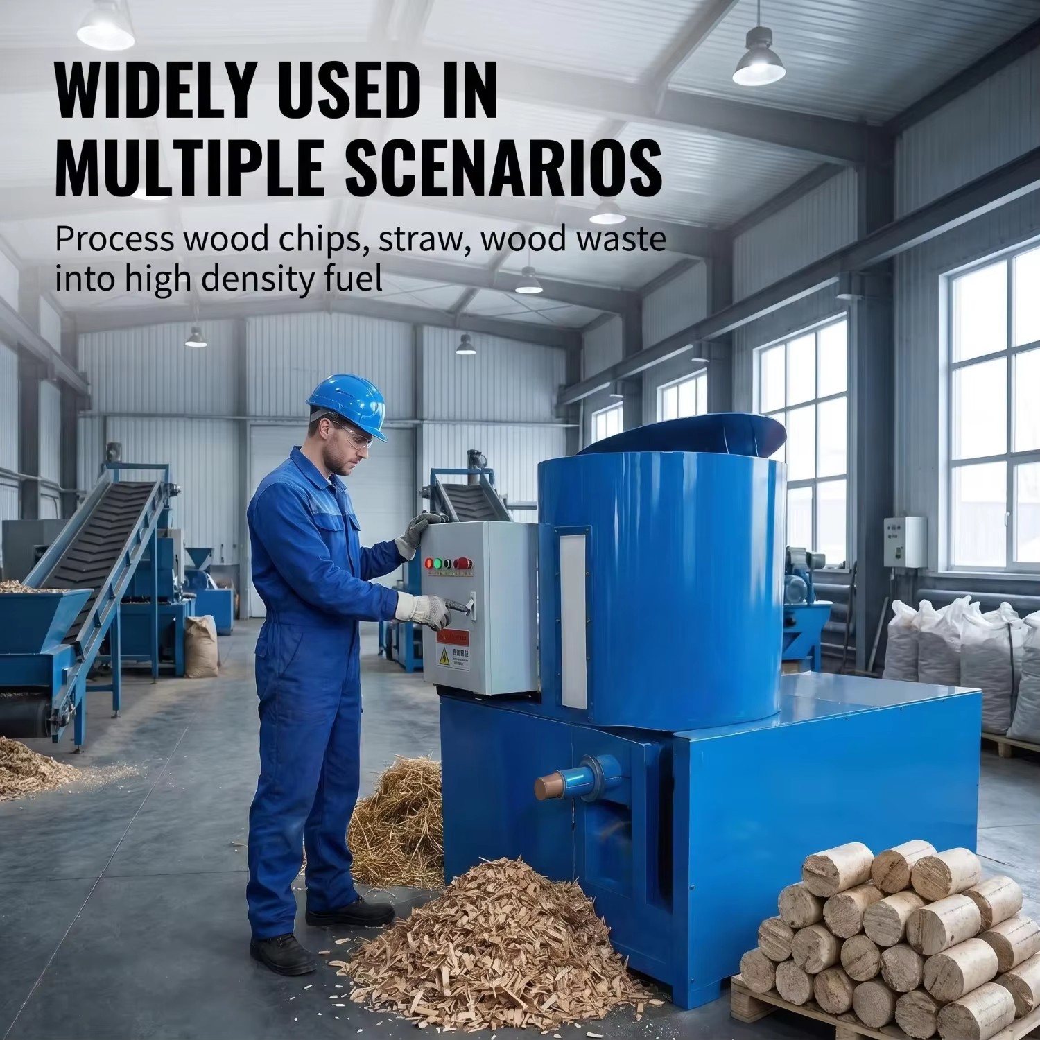 Small Charcoal Rod Making Machine Sawdust Straw Biomass Briquette Press Machine for Home Charcoal Processing