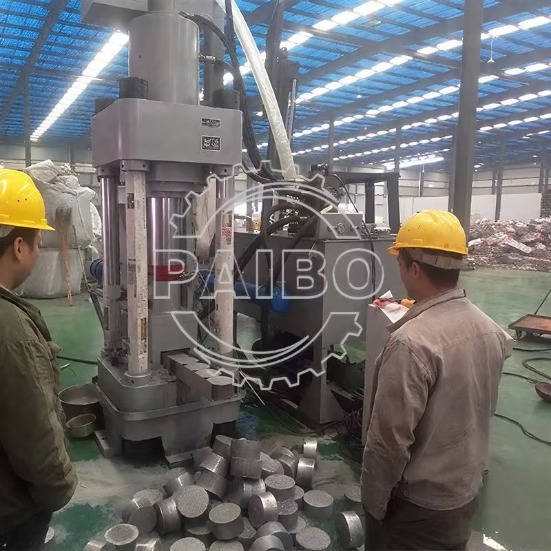 Zero Fault Performance Automatic Industrial Aluminum Swarf Compacting Press Advanced Oil Cooler Servo Motor Bearing Metal