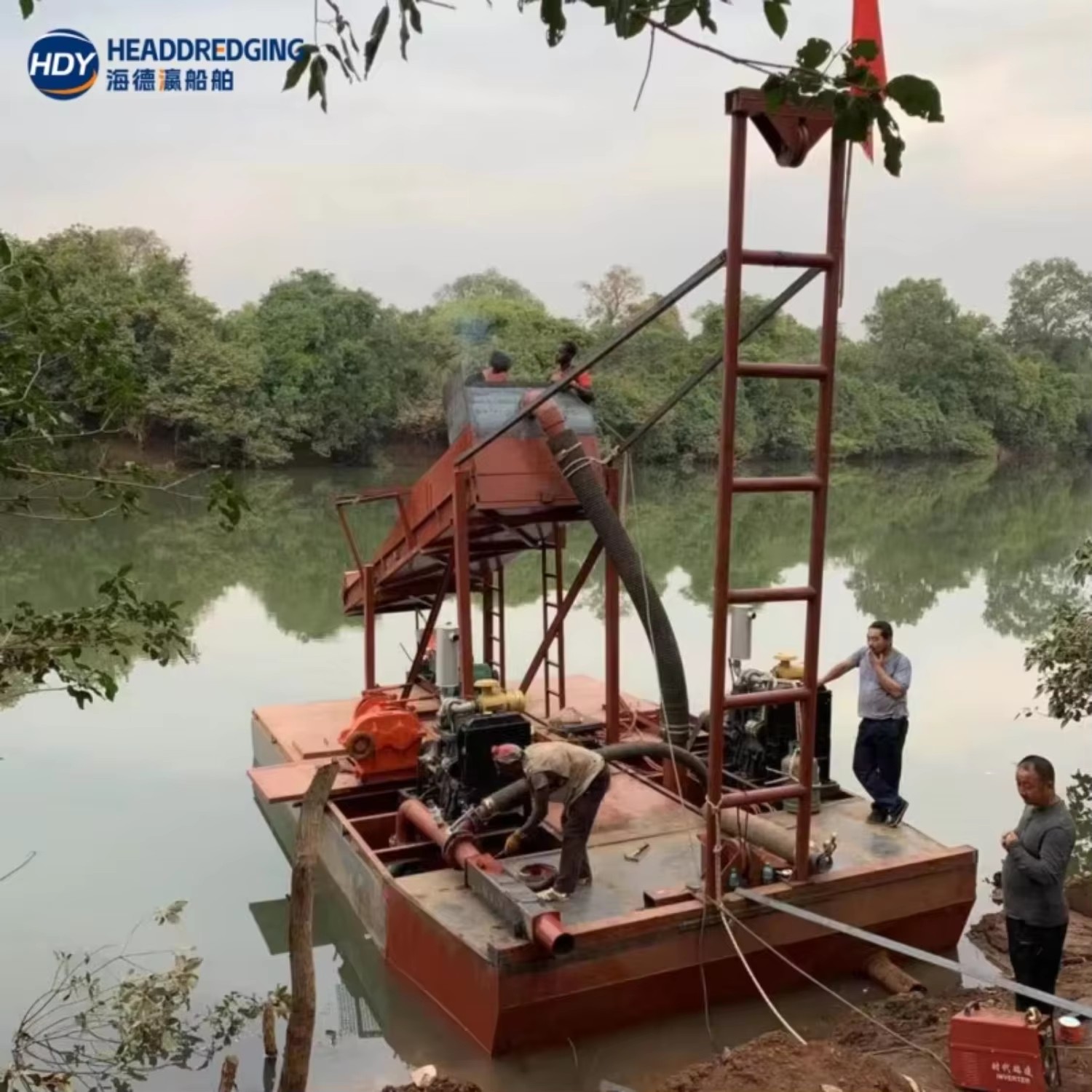 Gold Dredger Machine Gold Mining Platform Gold Dredger River