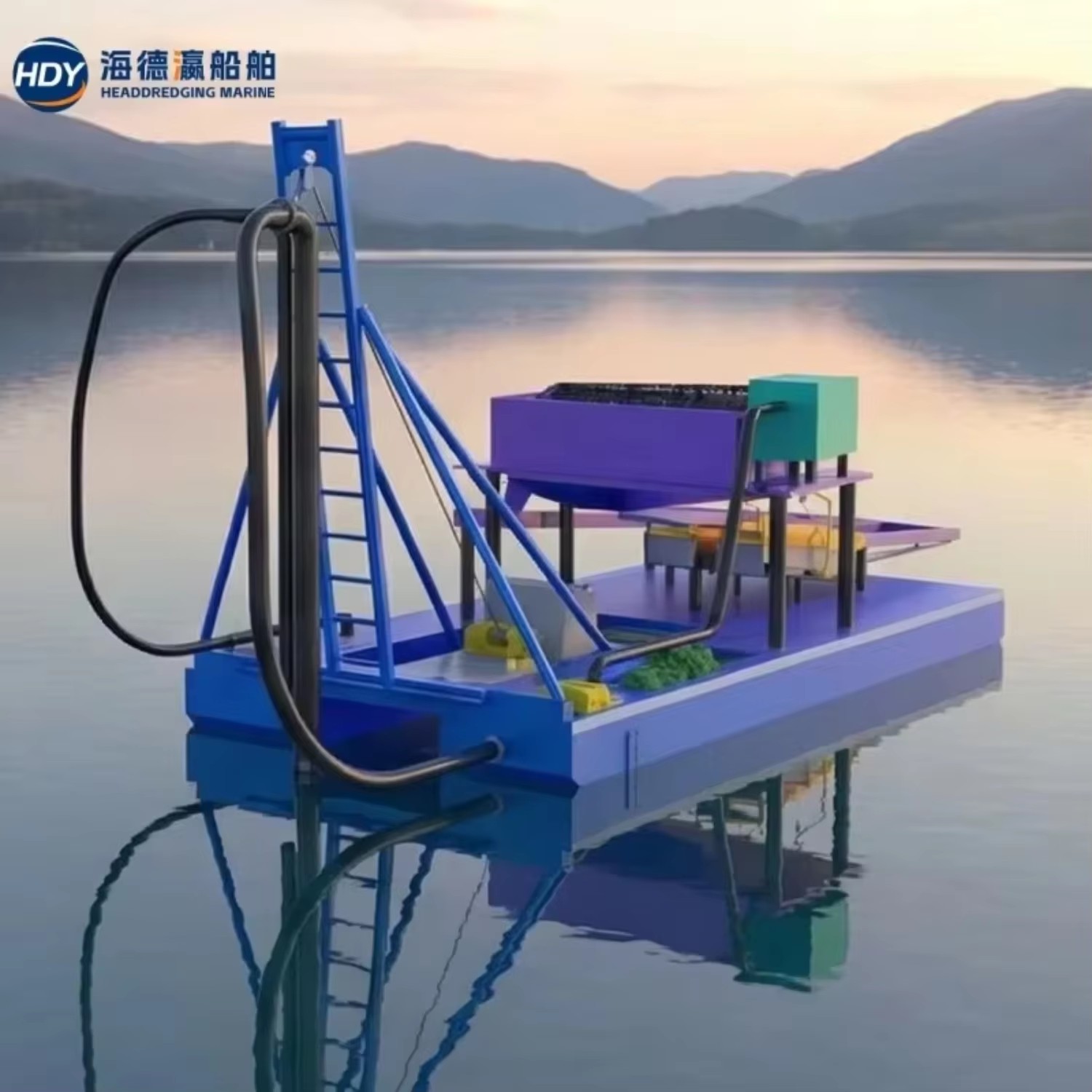 Gold Dredger Machine Gold Mining Platform Gold Dredger River