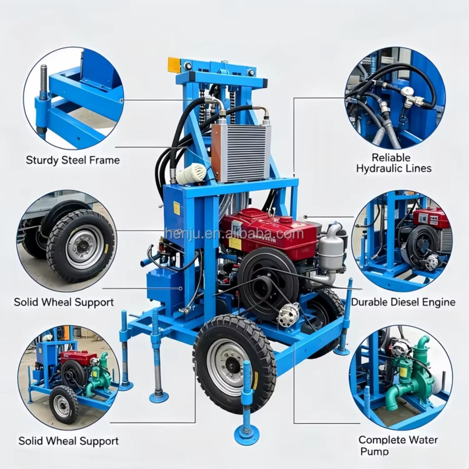 100m-150m Deep Drilling Rig Water Well Drill Machine Hydraulic Drilling Machine