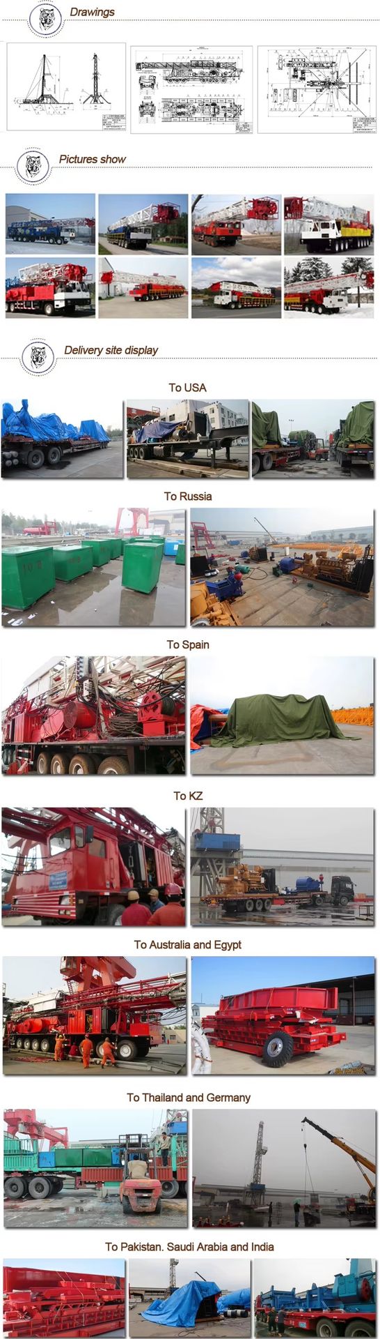 Tiger Rig Manufacture Long Work Wife XJ900 Onshore Workover Rig