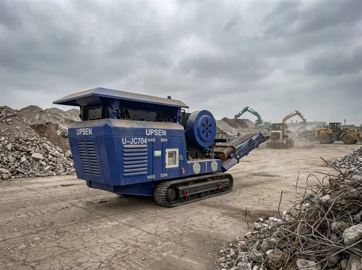 UPSEN U-JC704 Heavy Duty Tracked Jaw Crusher [