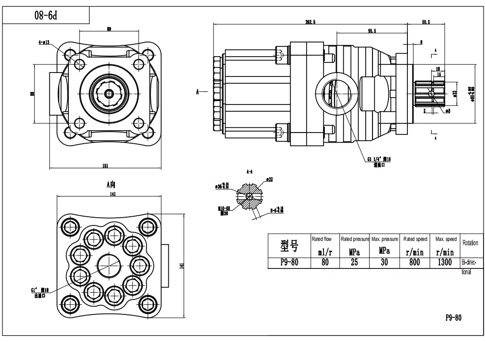 ISO PTO 80/100cc Hydraulic Gear Pump for Use in Dump Trucks