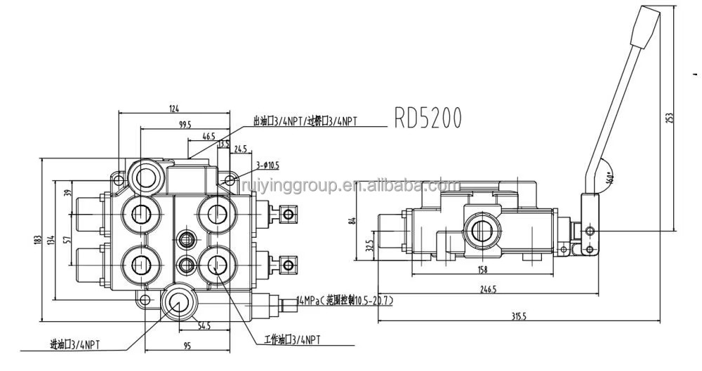 Walvoil SD8 DC Monoblock Valves New ISO9001 Cast Iron Hydraulic Directional Control for Loaders