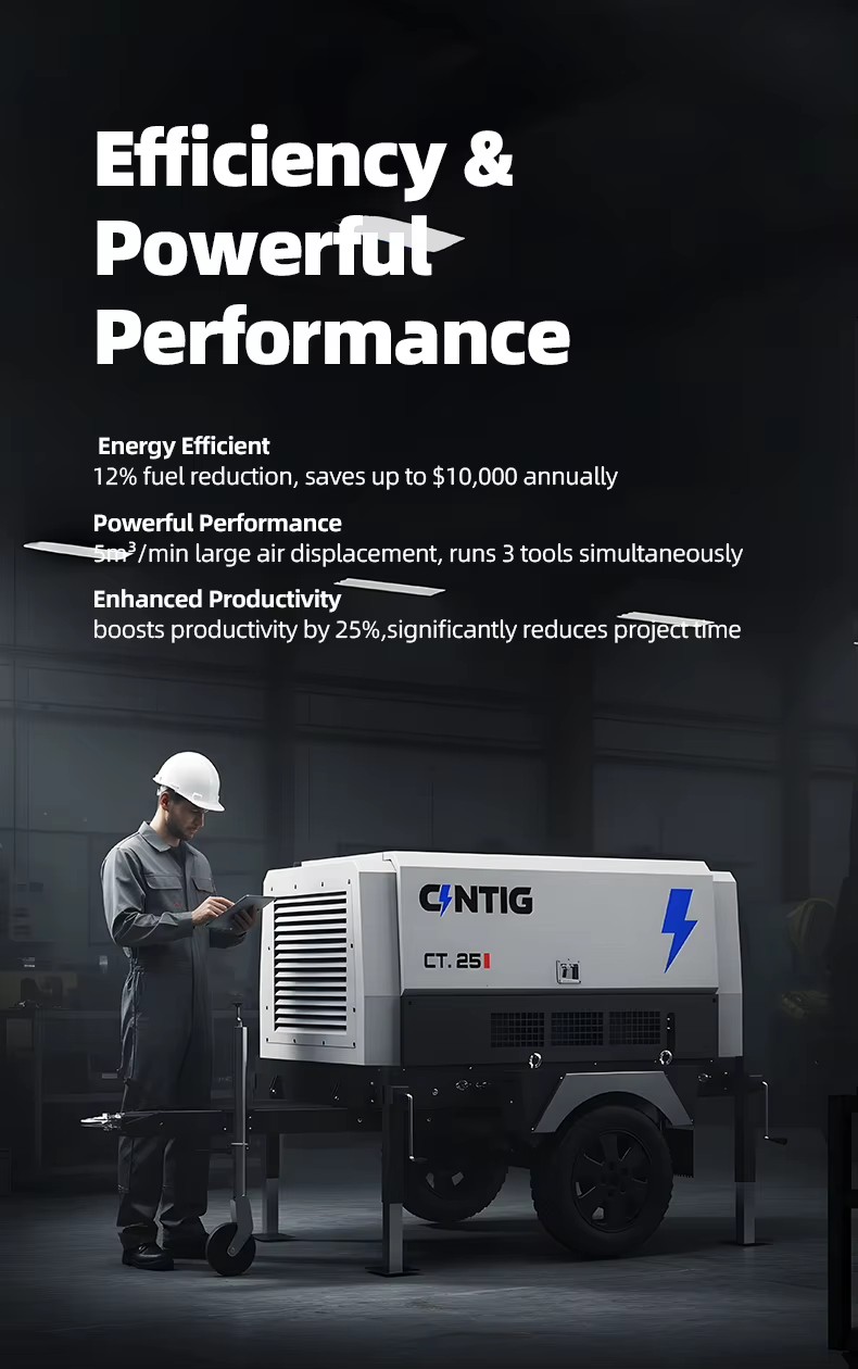 CINTIG Diesel Portable Rotary Screw Air Compressor