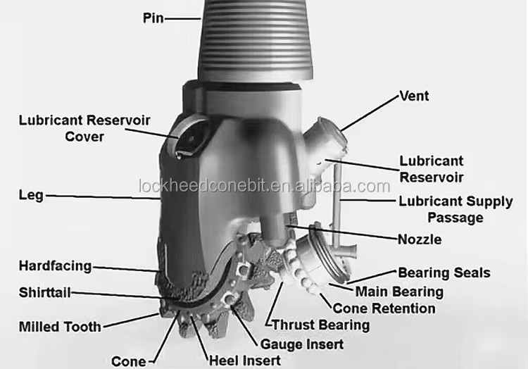 8 1/2" Hard Stone Tricone Rock Drill Bit for Water Well Drilling