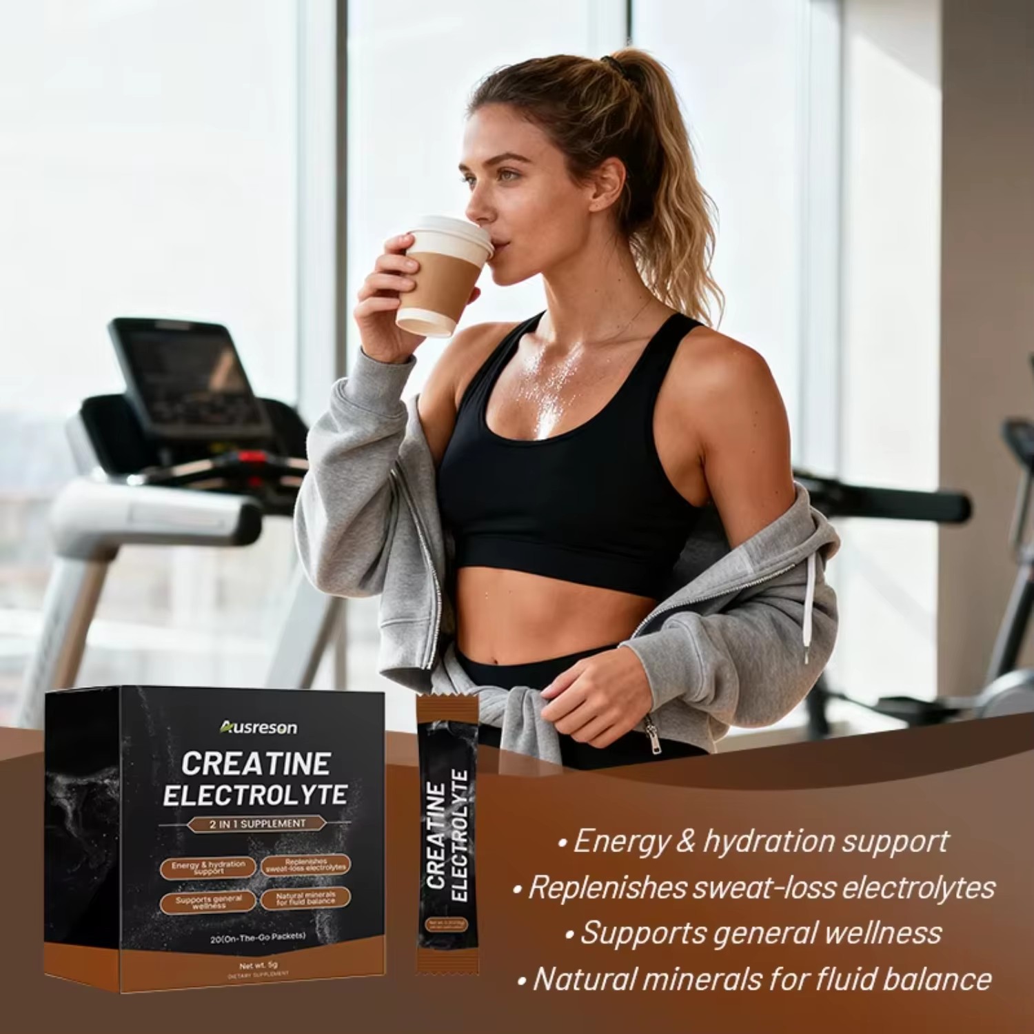 OEM Creatine Electrolyte Poudre Muscle Sports Supplement Energy&hydration Support Natural Minerals Creatine Electrolyte Powder
