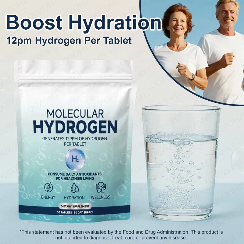 OEM Hydrogen Water Tablets 12 PPM Hydrogen Tablets for Drinking Water -Rich in Antioxidants, Supports Cellular Health