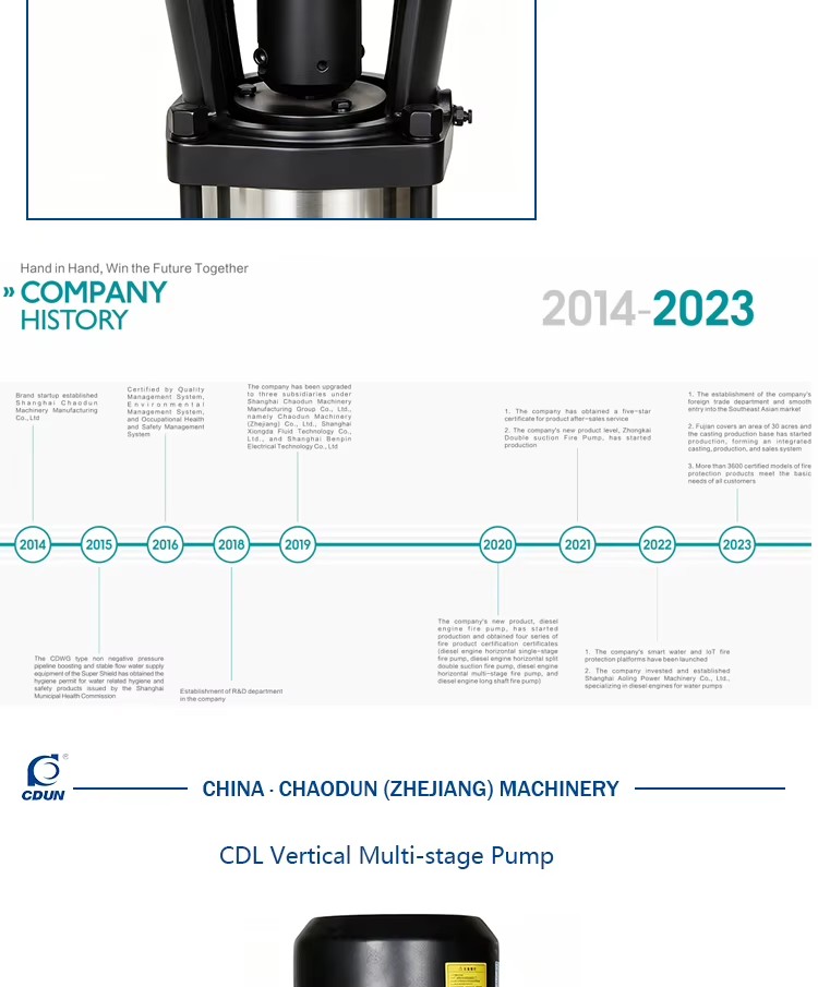 ChaodunPump CDM/CDMF Vertical Multistage Centrifugal Pump Booster Variable Frequency Pump