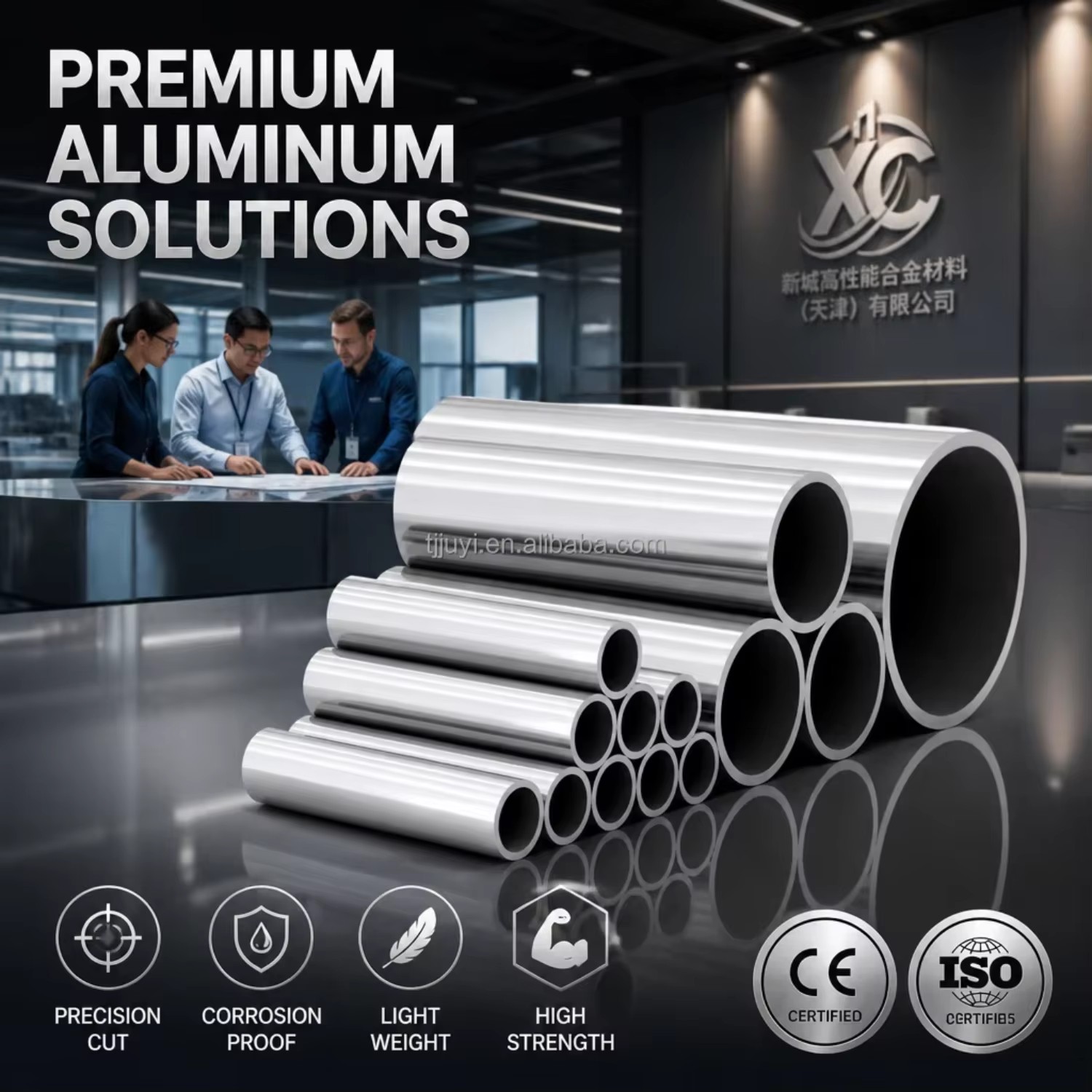 Aluminum Round Tube 5052 6061 6063 T5 T6 Alloy Precision Extruded Metal Pipe for Structural Construction Wholesale Manufacturer