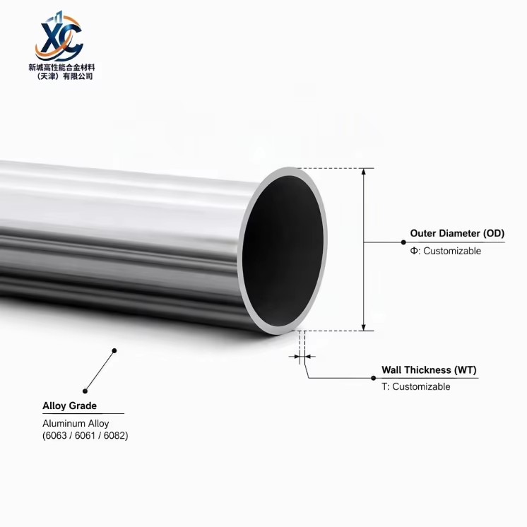 Aluminum Round Tube 5052 6061 6063 T5 T6 Alloy Precision Extruded Metal Pipe for Structural Construction Wholesale Manufacturer