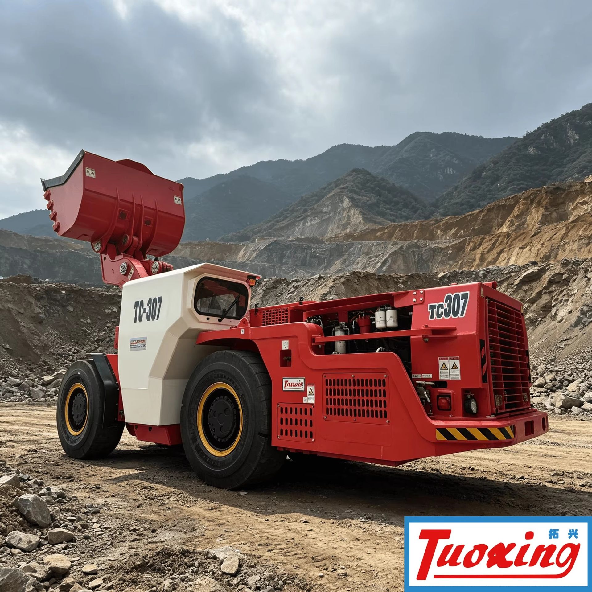 TC-307 Underground Miner Machine Diesel-Powered 165kw 3m Bucket Fully Hydraulic System 7t Rated Load