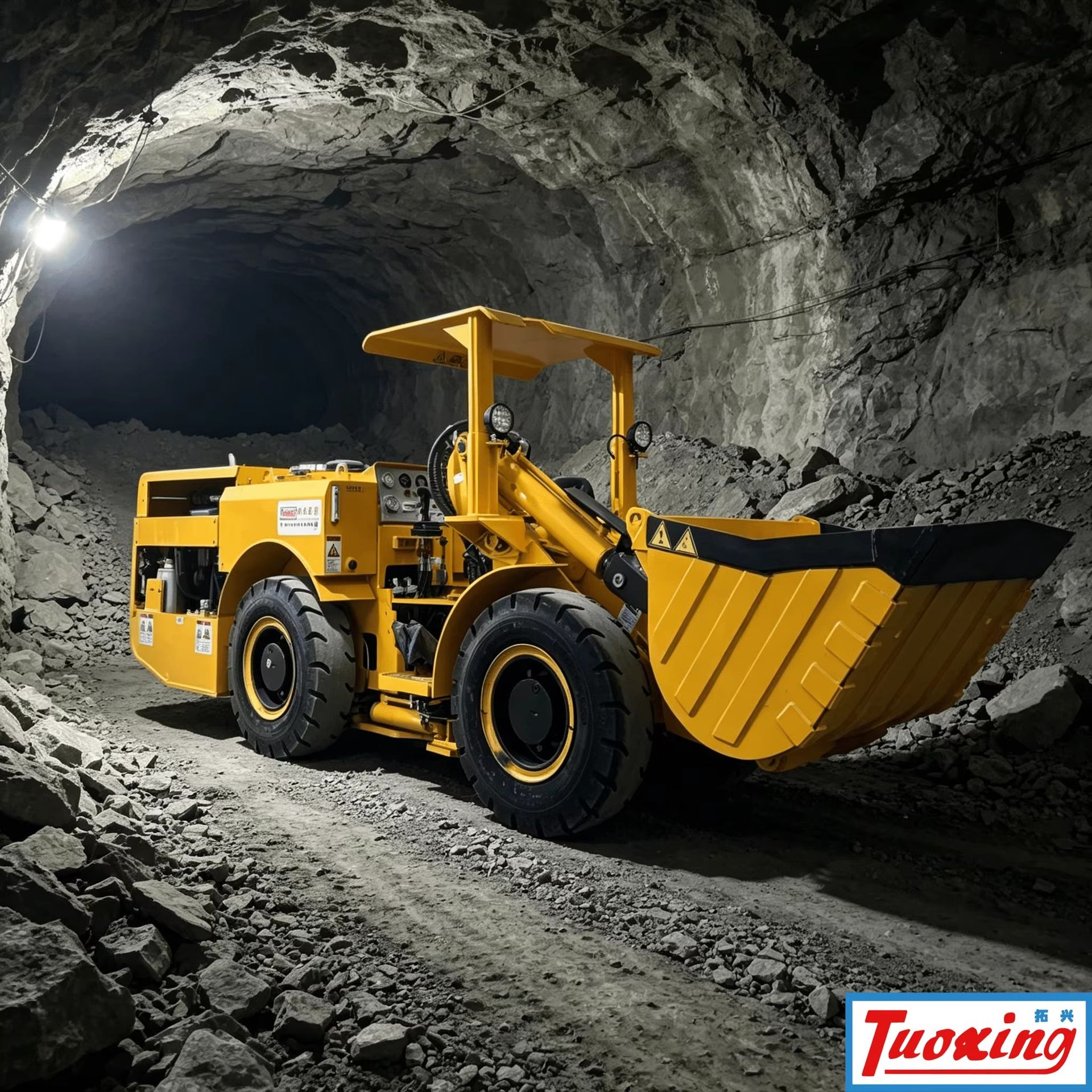 Tuoxing TC-0.6 Underground Scooptram Mining Equipment 0.5m Bucket 1.2t Rated Load Fully Hydraulic System for Gold Ore Haulage
